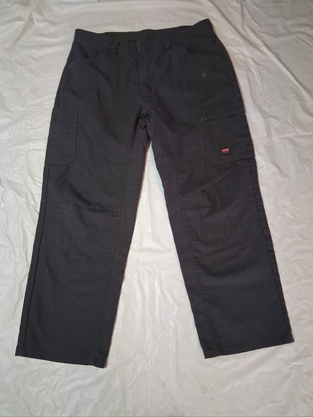 Red Kap Men's Black Cargo Work Pants - Durable Utility Trousers Size 36×30